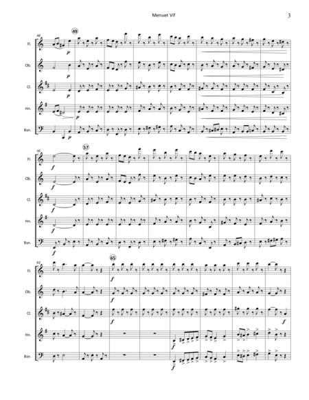 Menuet Vif, Op. 3 No. 9 for Woodwind Quintet image number null