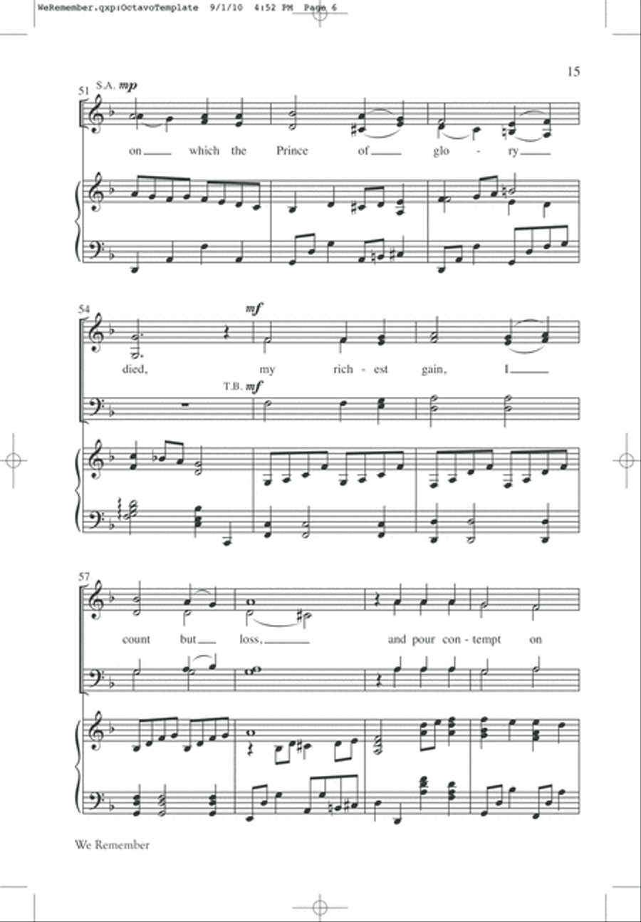 We Remember Calvary (SATB) 4-Part scores gallery preview page 17
