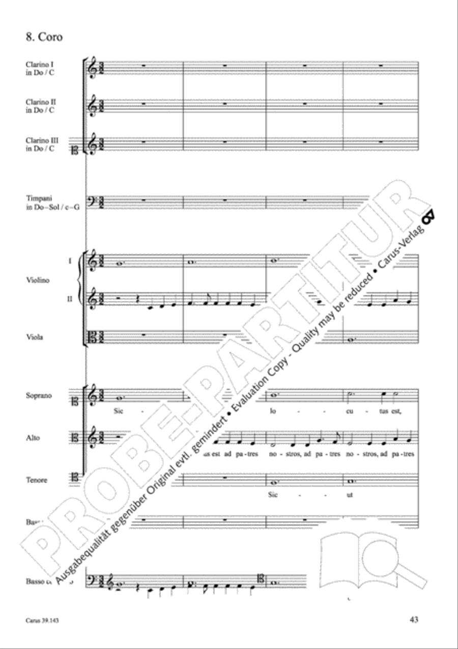 Magnificat in C major 4-Part scores gallery preview page 44