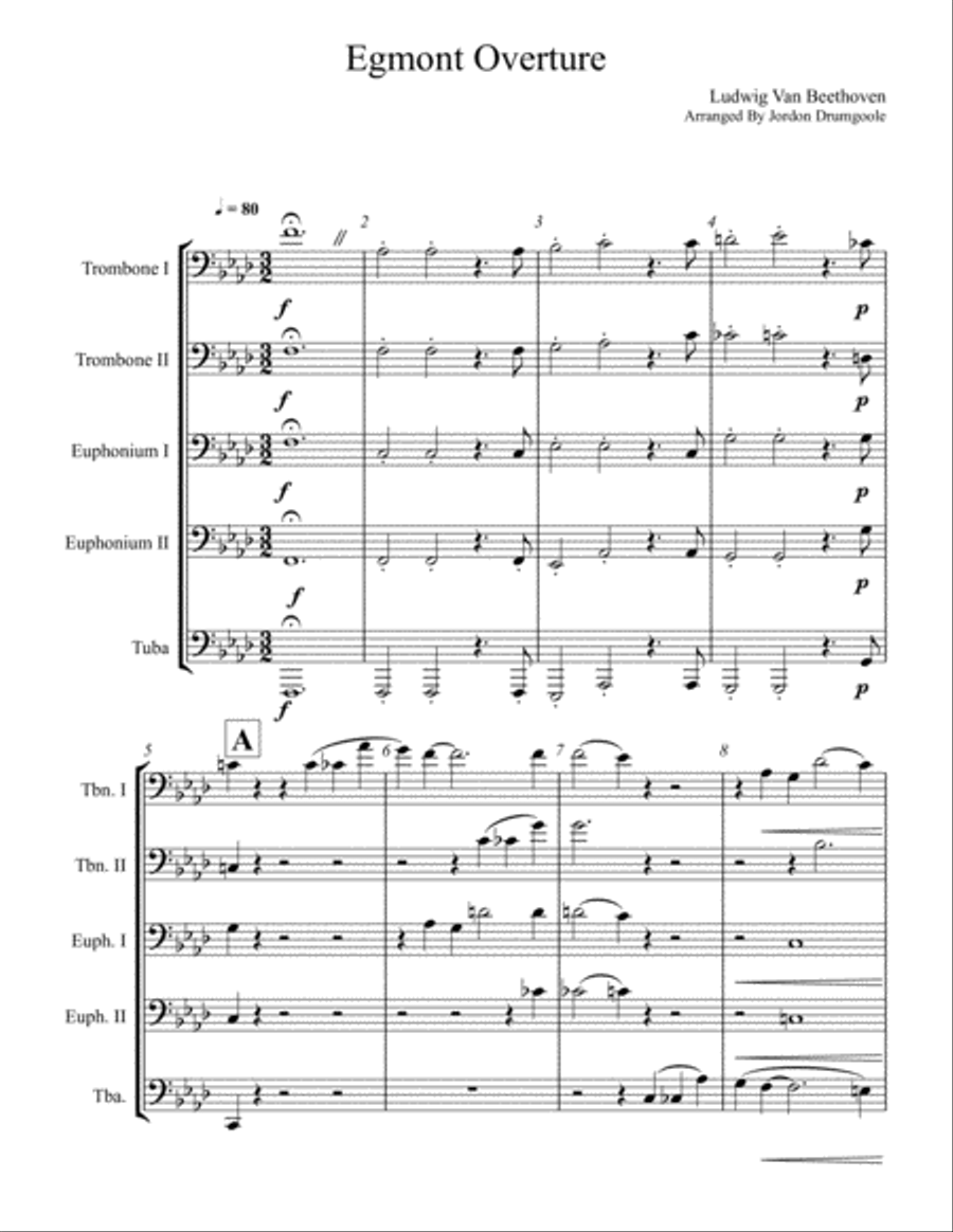 Egmont Overture Egmont Overture Brass Ensemble scores gallery preview page 1