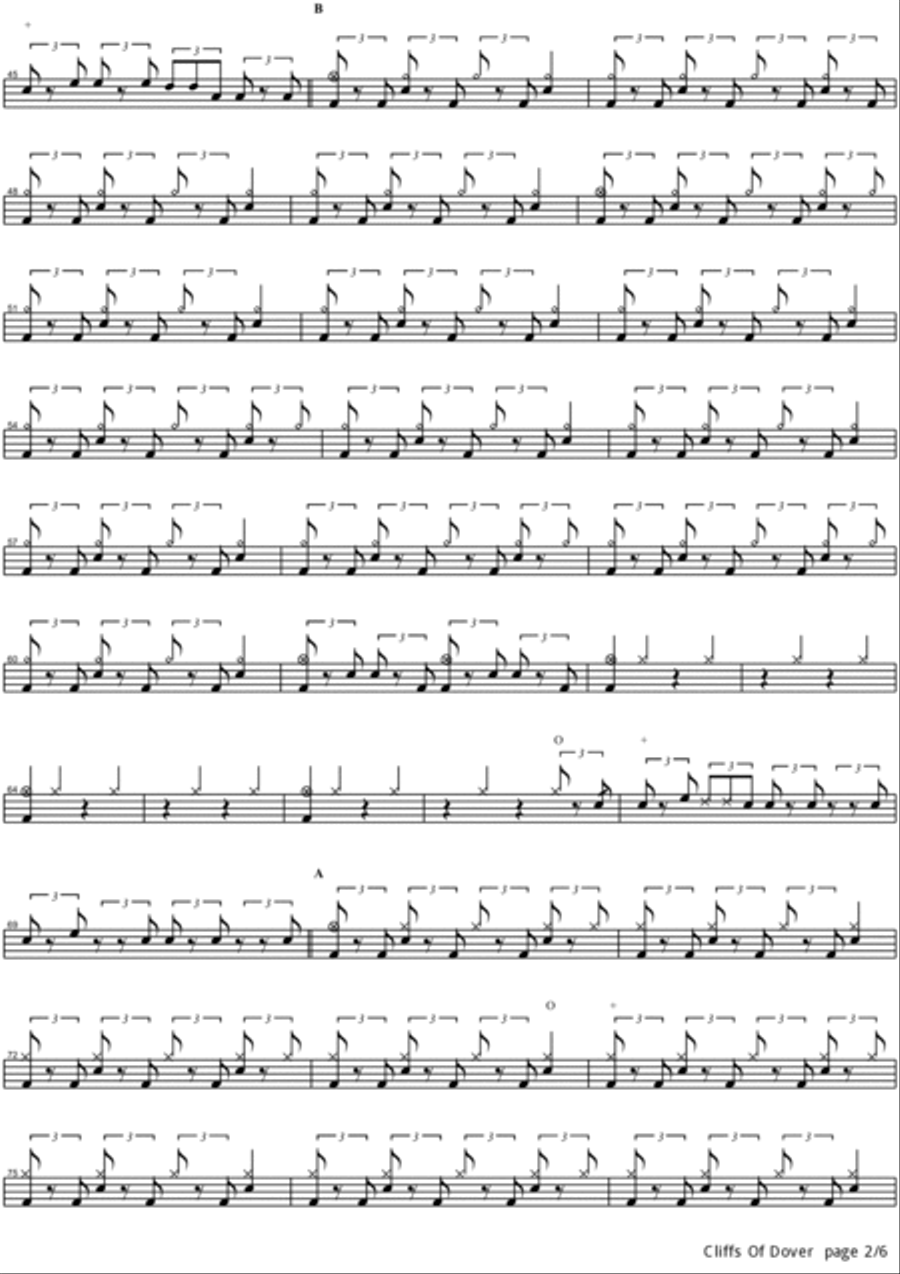 Cliffs Of Dover Drum Set scores gallery preview page 2