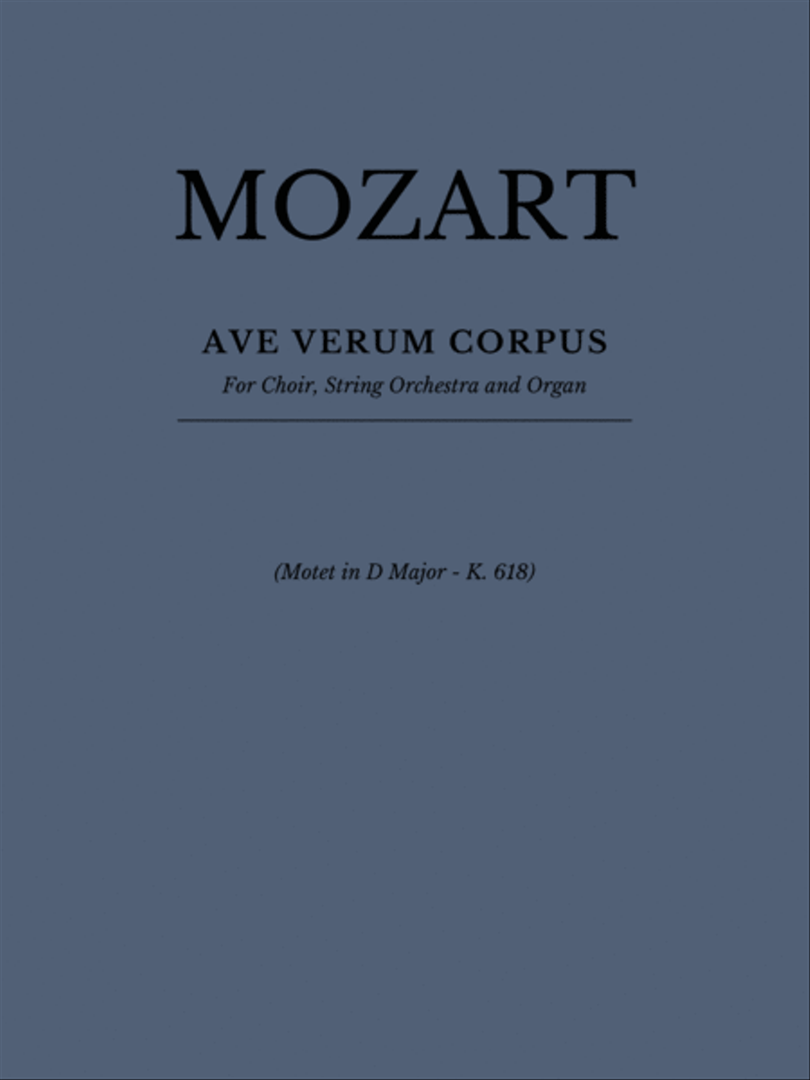 Ave Verum Corpus for Choir SATB, String Orchestra and Organ 4-Part scores gallery preview page 1