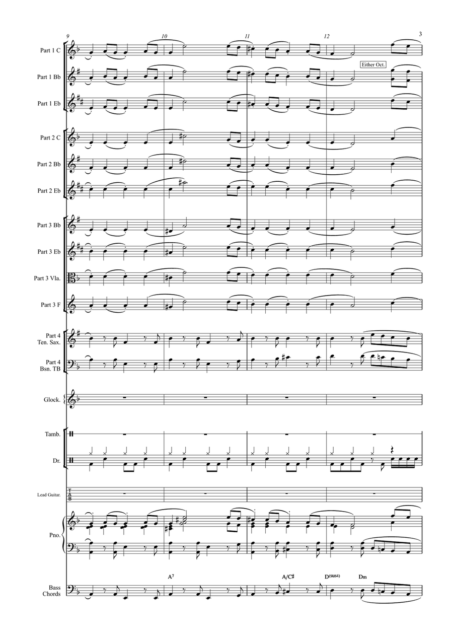 Mozart's 40th Symphonic Rock! (Flexible Instrumentation) Concert Band scores gallery preview page 6