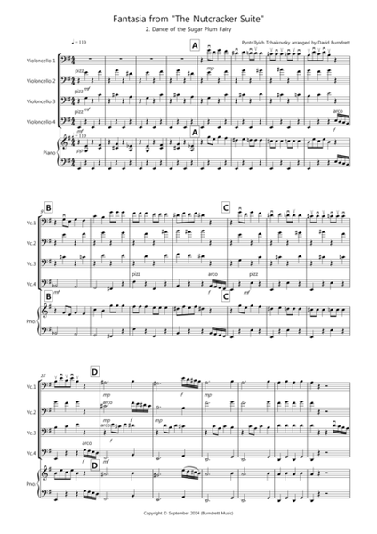 Dance of the Sugar Plum Fairy (Fantasia from Nutcracker) for Cello Quartet image number null