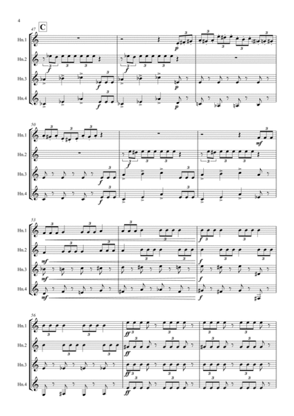 Tchaikovsky: The Seasons Op.37a No.9 September (Hunter's Song) - horn quartet image number null