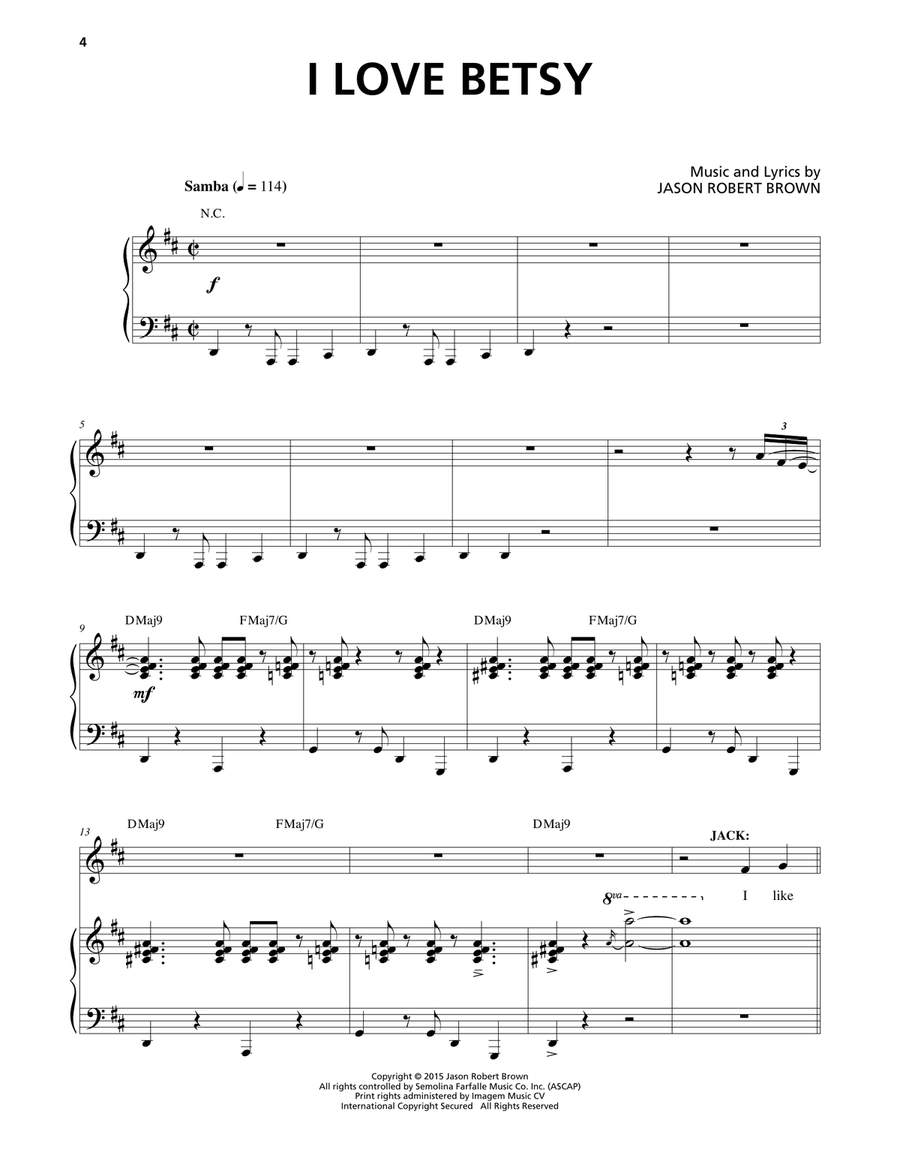 I Love Betsy (from Honeymoon in Vegas) Voice scores gallery preview page 1