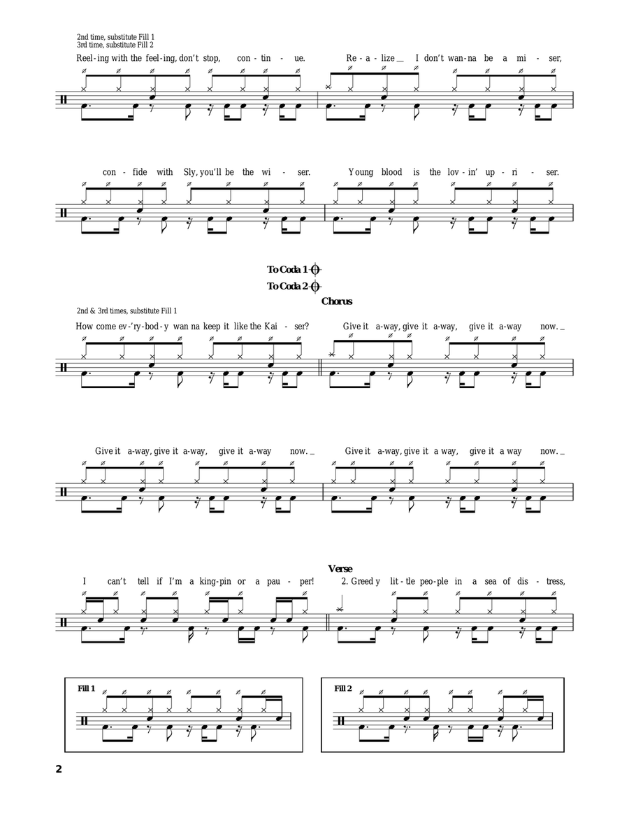 Give It Away Drum Set scores gallery preview page 2