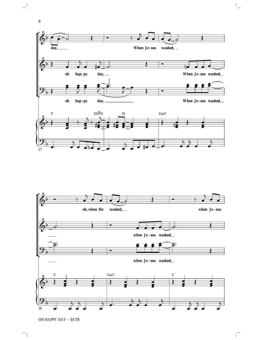 Oh Happy Day (arr. Roger Emerson) 4-Part scores gallery preview page 6