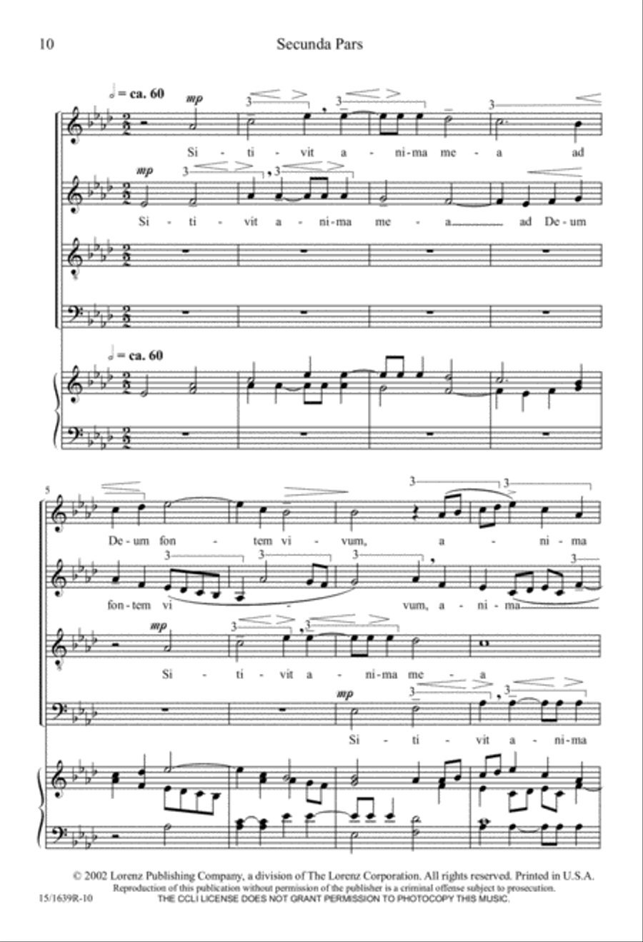 Motet Psalm 42 4-Part scores gallery preview page 11