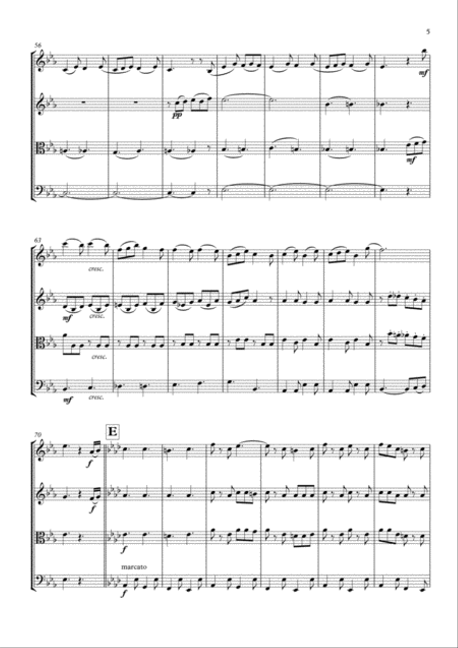 The Teddy Bears' Picnic - String Quartet String Quartet scores gallery preview page 5