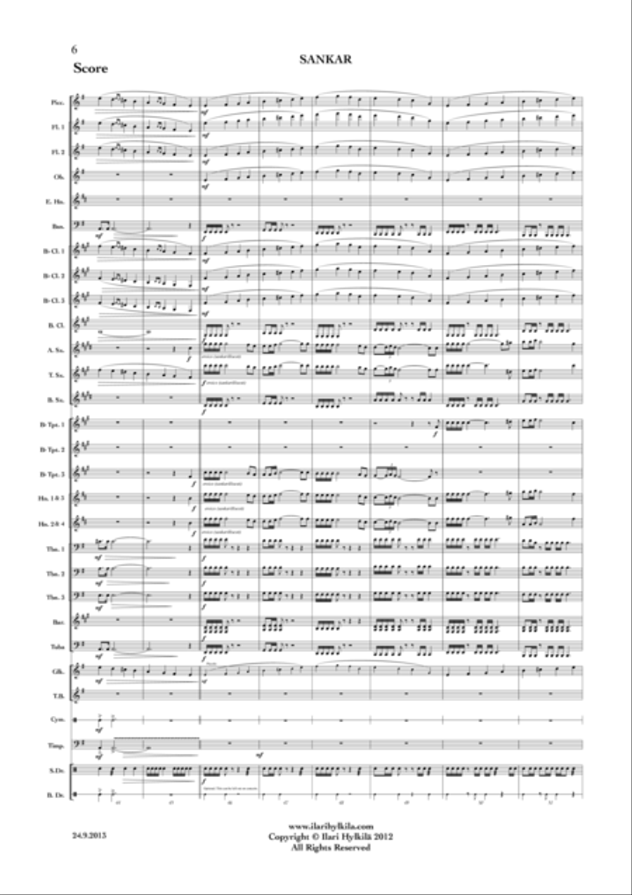 SANKAR for Marching Band or Concert Band Concert Band scores gallery preview page 6
