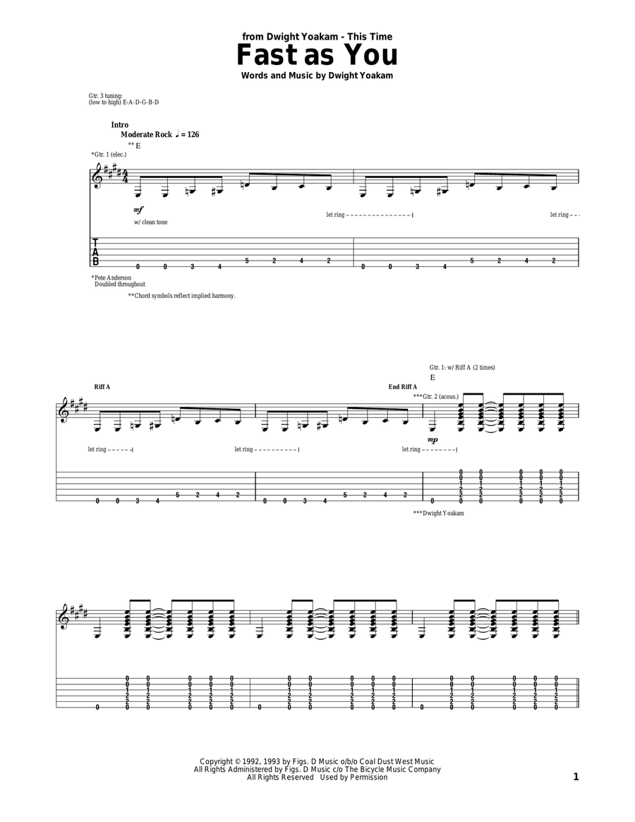 Fast As You Acoustic Guitar scores gallery preview page 1
