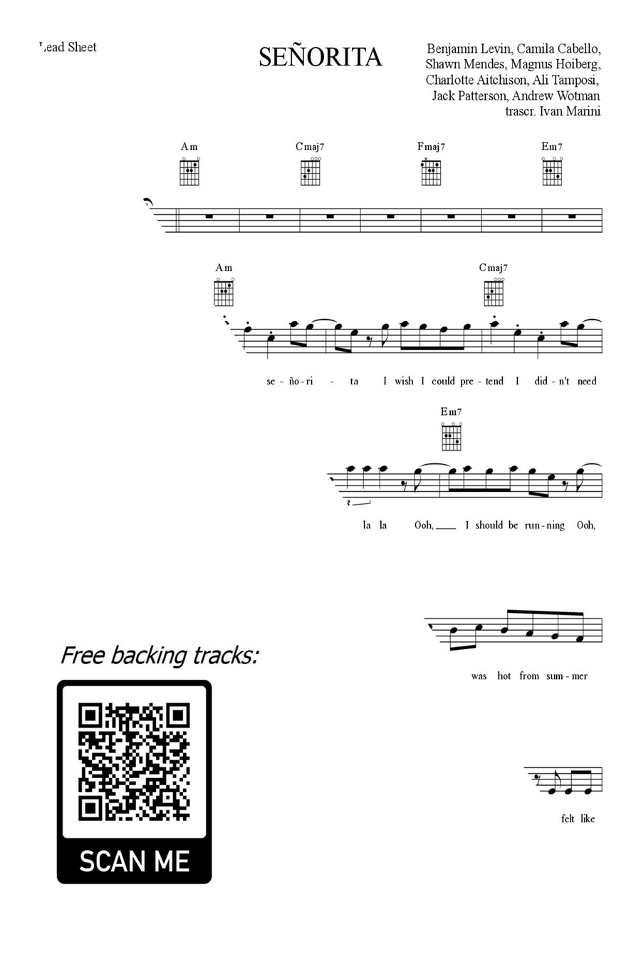 Senorita Piano scores gallery preview page 1