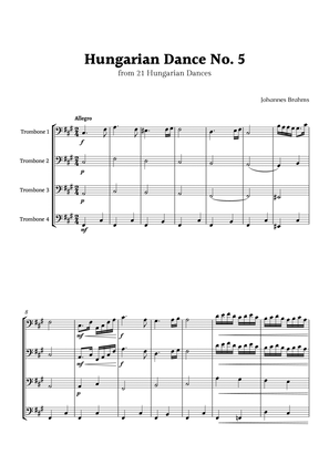 Hungarian Dance No. 5 by Brahms for Trombone Quartet