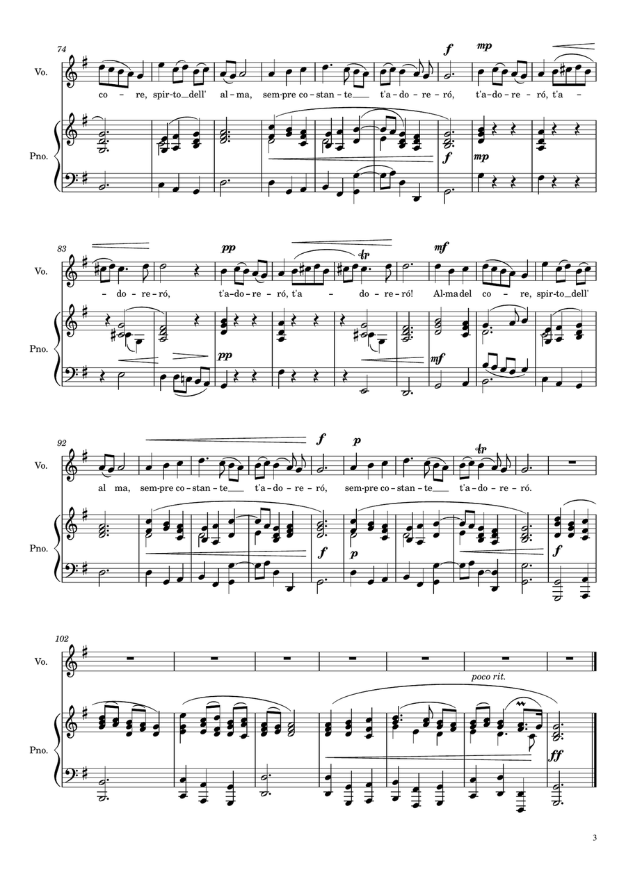 Alma del core - G major Alma del core - G major Voice Solo scores gallery preview page 4