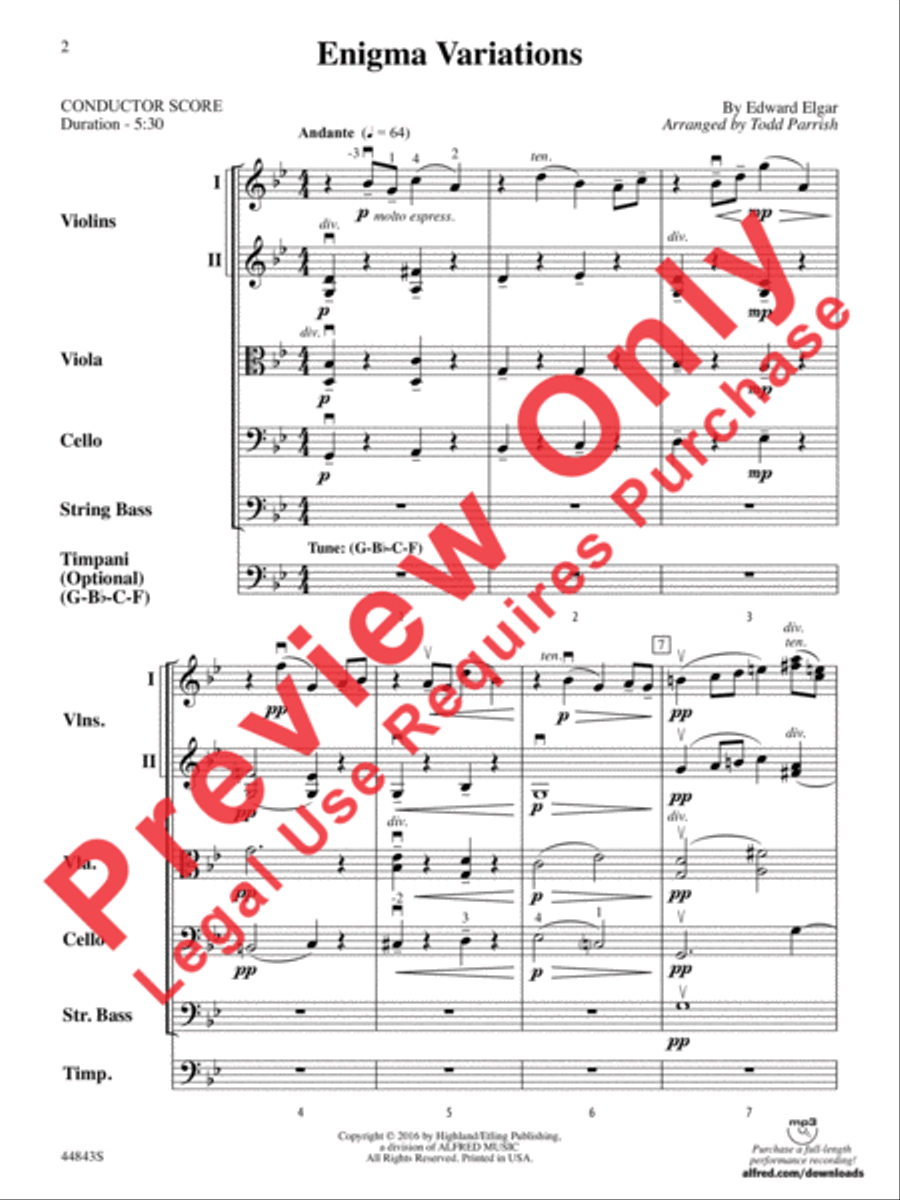 Enigma Variations String Orchestra scores gallery preview page 18