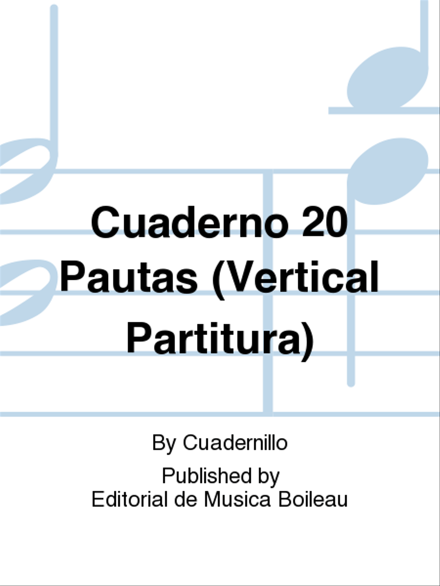 Cuaderno 20 Pautas (Vertical Partitura) Staff Paper scores gallery preview page 1