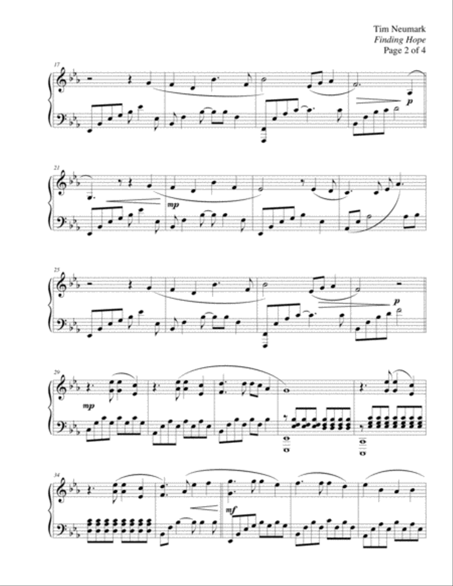 Finding Hope Finding Hope Piano Solo scores gallery preview page 2