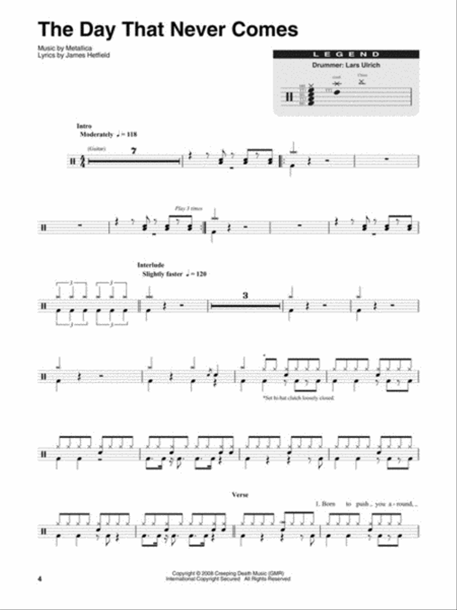 Metallica: 1991-2016 Percussion scores gallery preview page 3