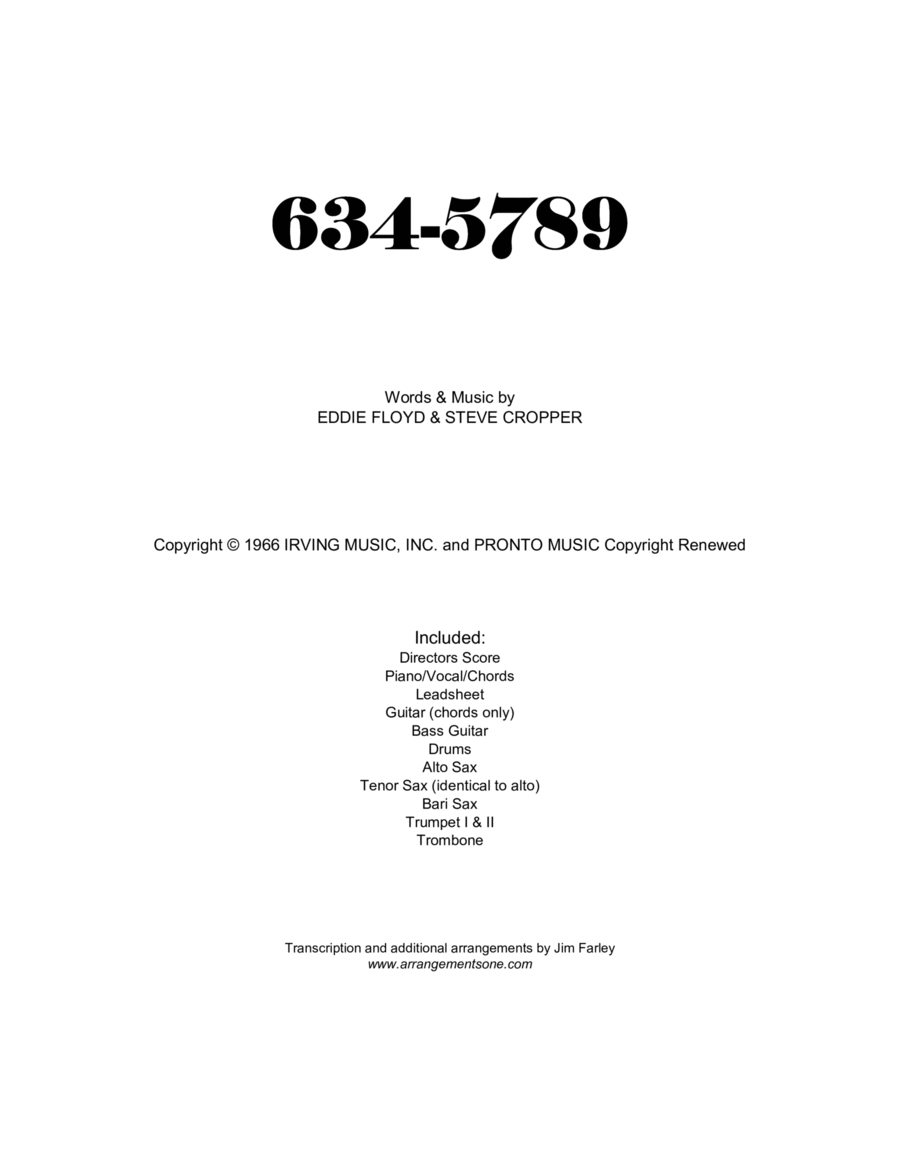 634-5789 Tenor Saxophone scores gallery preview page 1