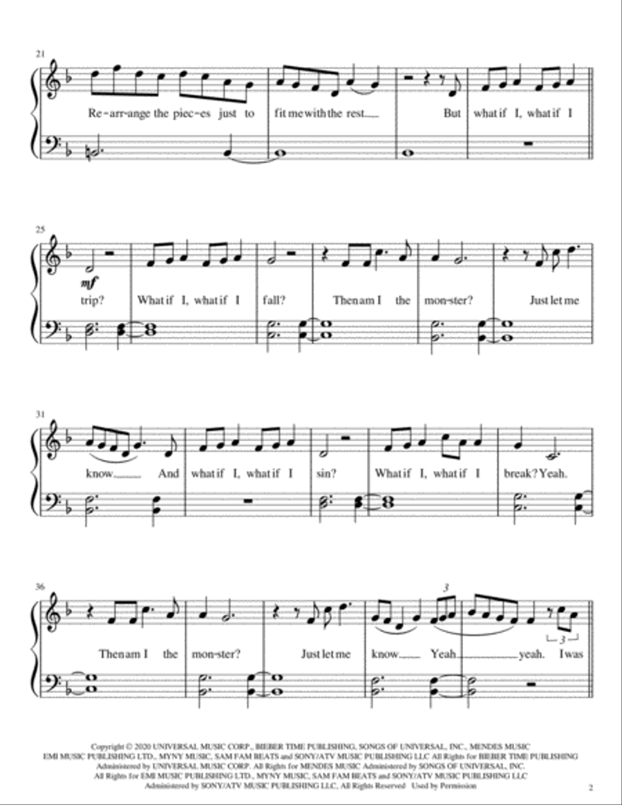 Monster Monster Piano Solo scores gallery preview page 2