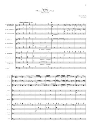 Overture “A Midsummer Night's Dream” Op. 21 for Brass Ensemble