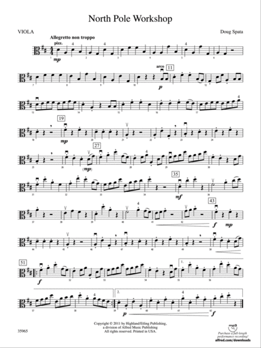 North Pole Workshop: Viola String Orchestra scores gallery preview page 1