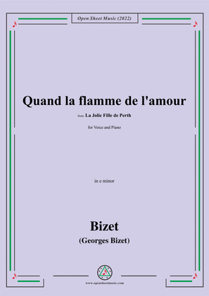 Bizet-Quand la flamme de l'amour,from La Jolie Fille de Perth,for Voice and Piano