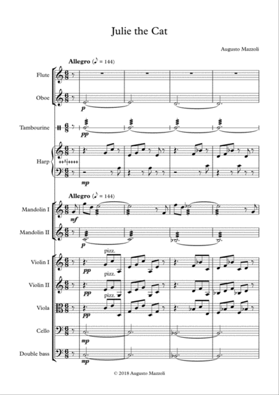 Julie the Cat Julie the Cat Large Ensemble scores gallery preview page 1