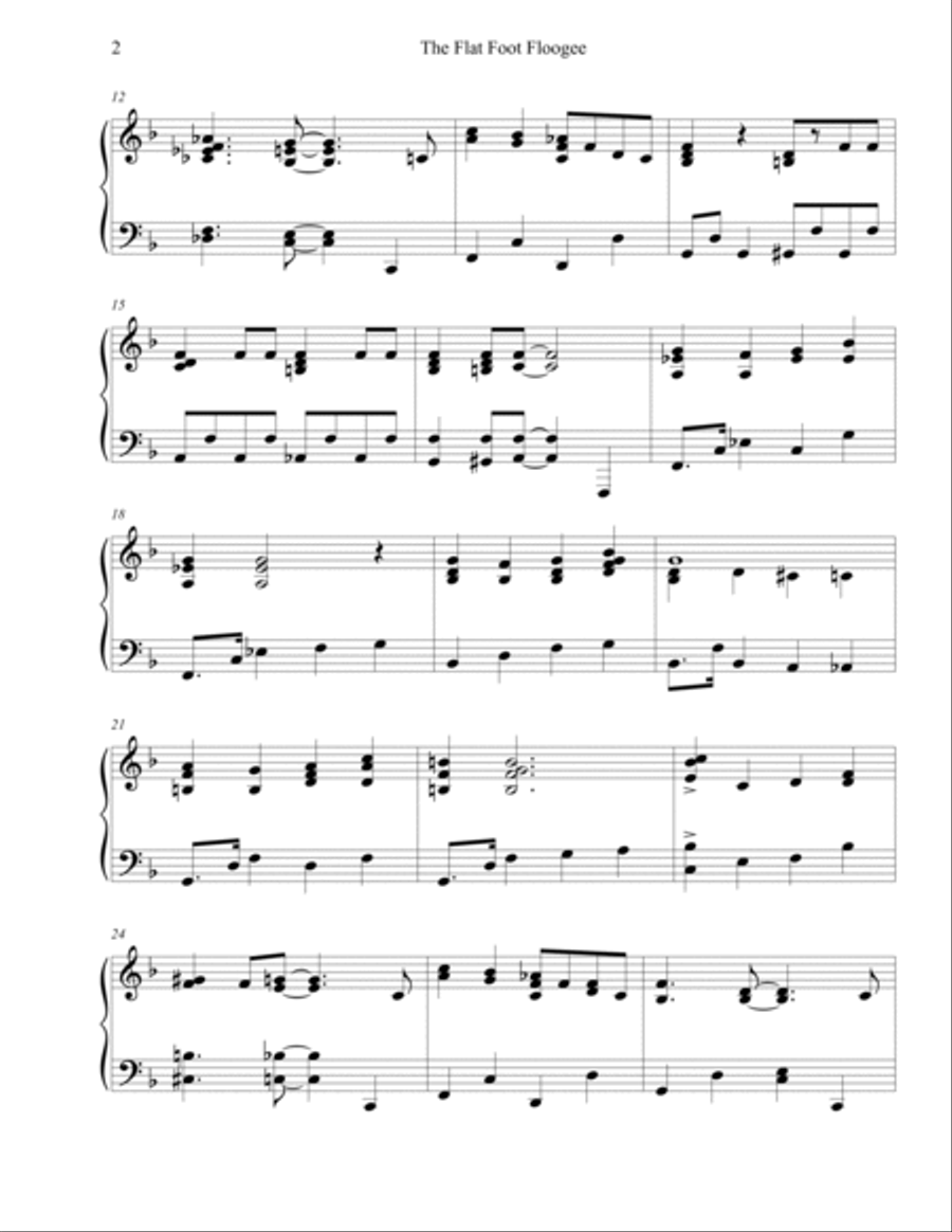 Flat Foot Floogee Piano Solo scores gallery preview page 2