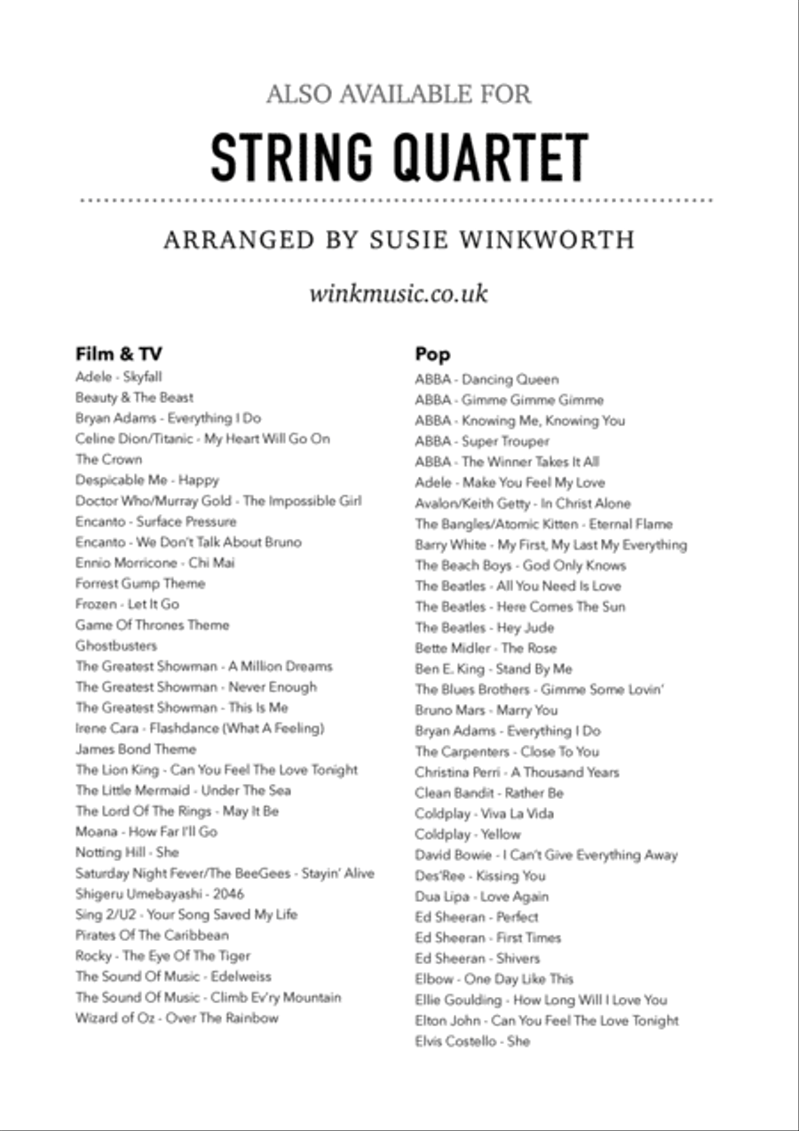 Stayin' Alive String Quartet scores gallery preview page 2