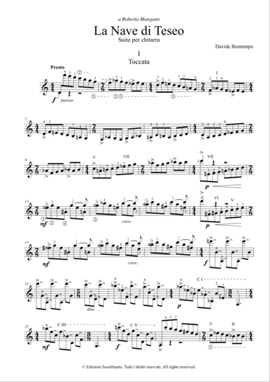 Davide Bontempo: LA NAVE DI TESEO (ES-22-003) Acoustic Guitar scores gallery preview page 3