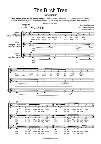 The Birch Tree - SSA/TBB/SAT a cappella image number null