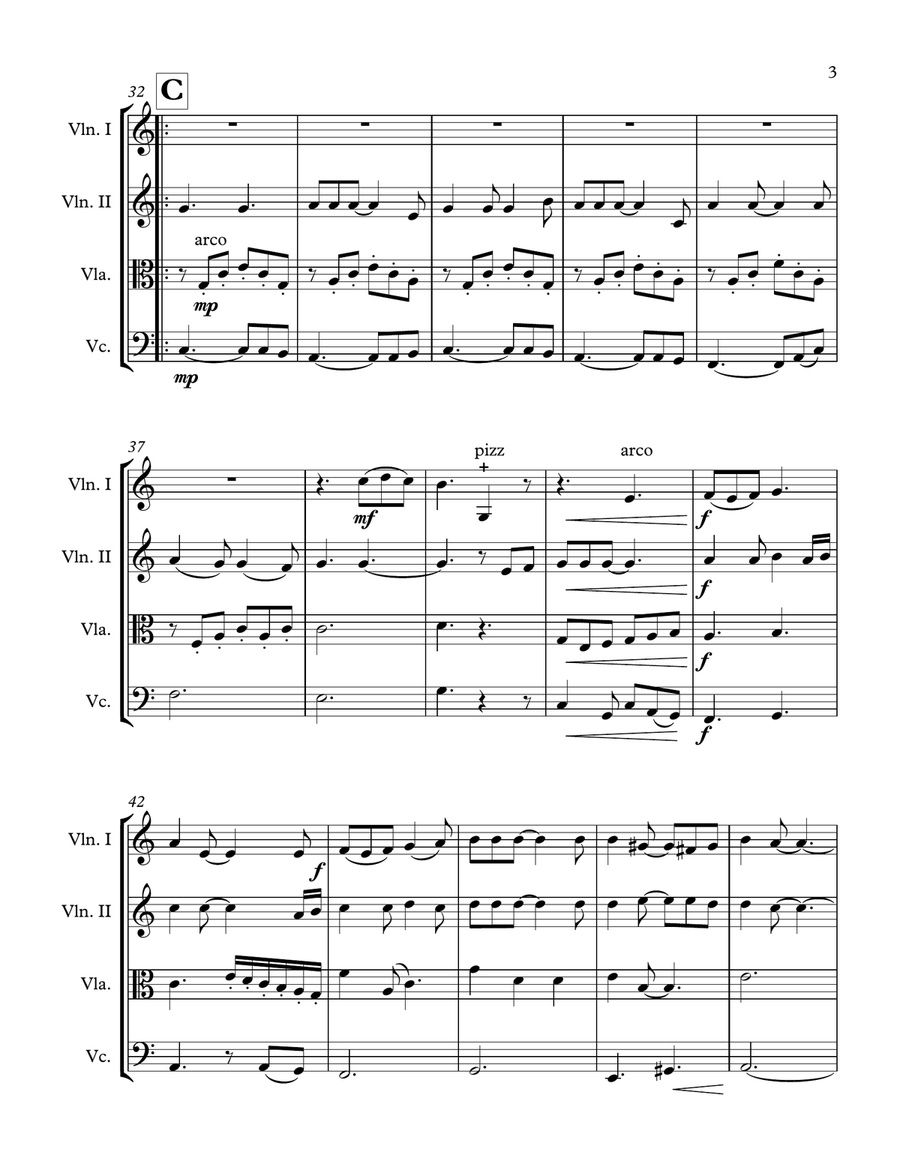 Hallelujah String Quartet scores gallery preview page 4