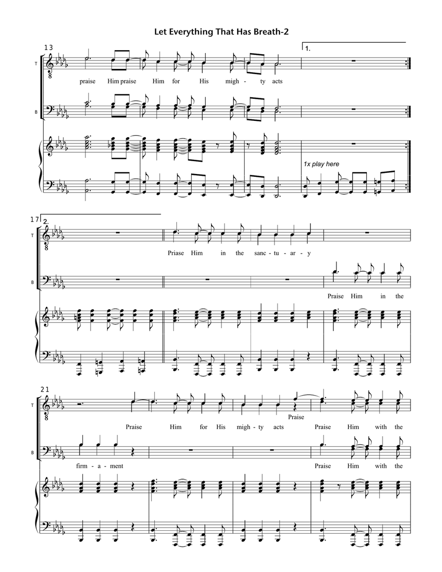 Let Everything That Hath Breath TTBB scores gallery preview page 2