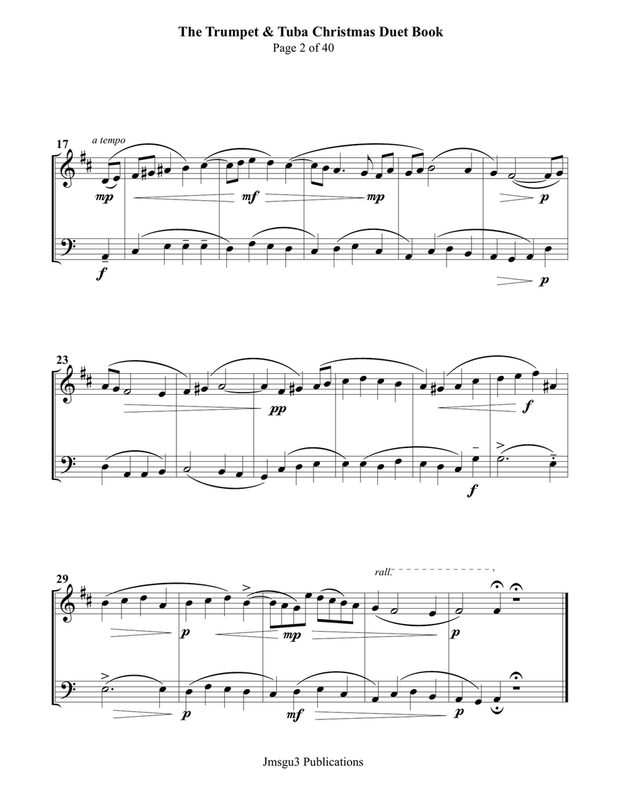 The Trumpet & Tuba Christmas Duet Book Brass Duet scores gallery preview page 2