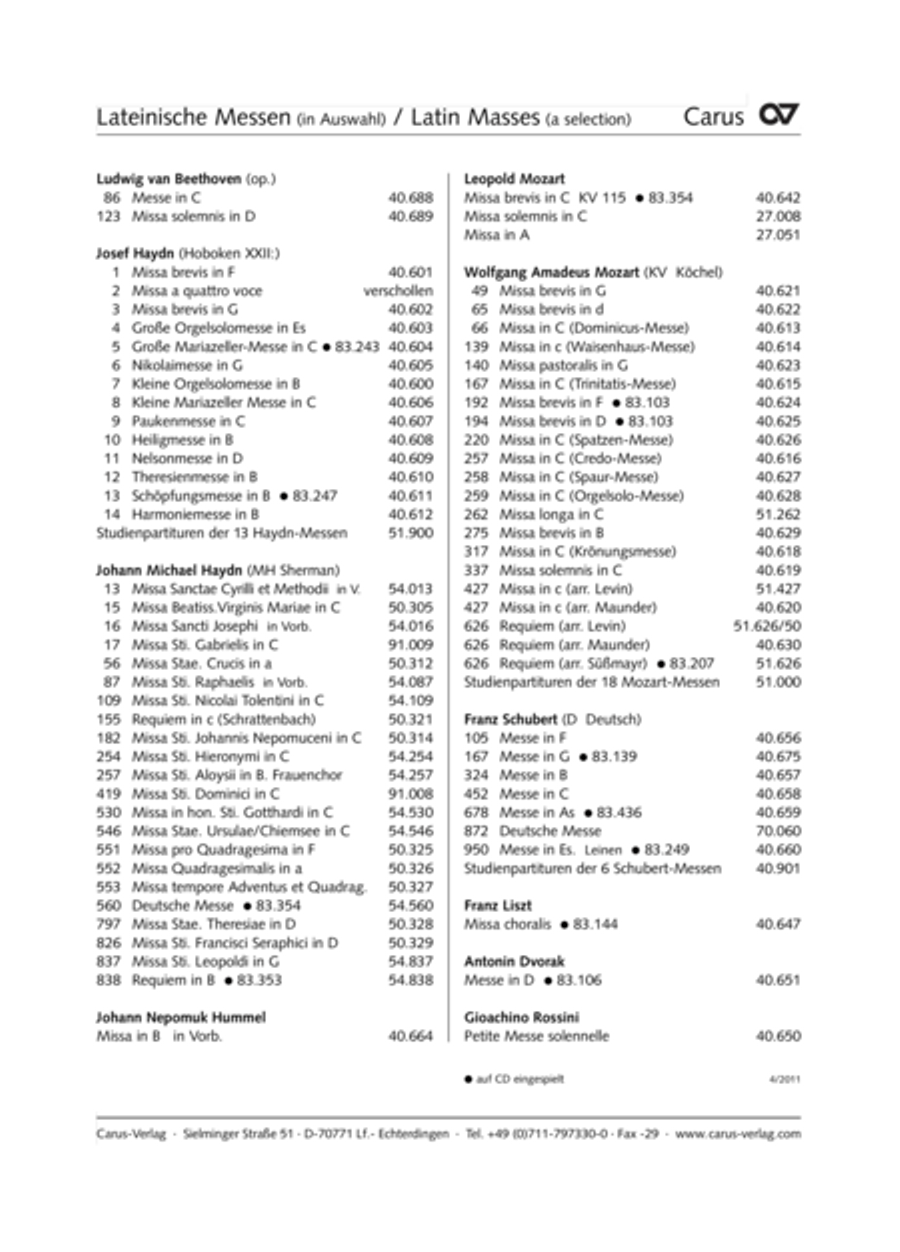 Five Short Sacred Compositions (Funf kleinere Kirchenwerke) Score scores gallery preview page 64
