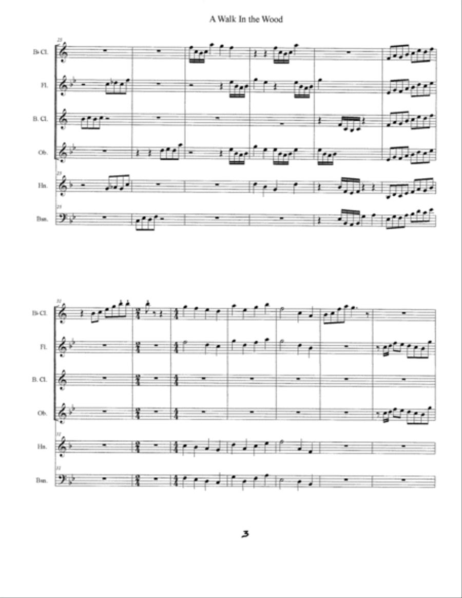A Walk In the Wood A Walk In the Wood Woodwind Ensemble scores gallery preview page 3