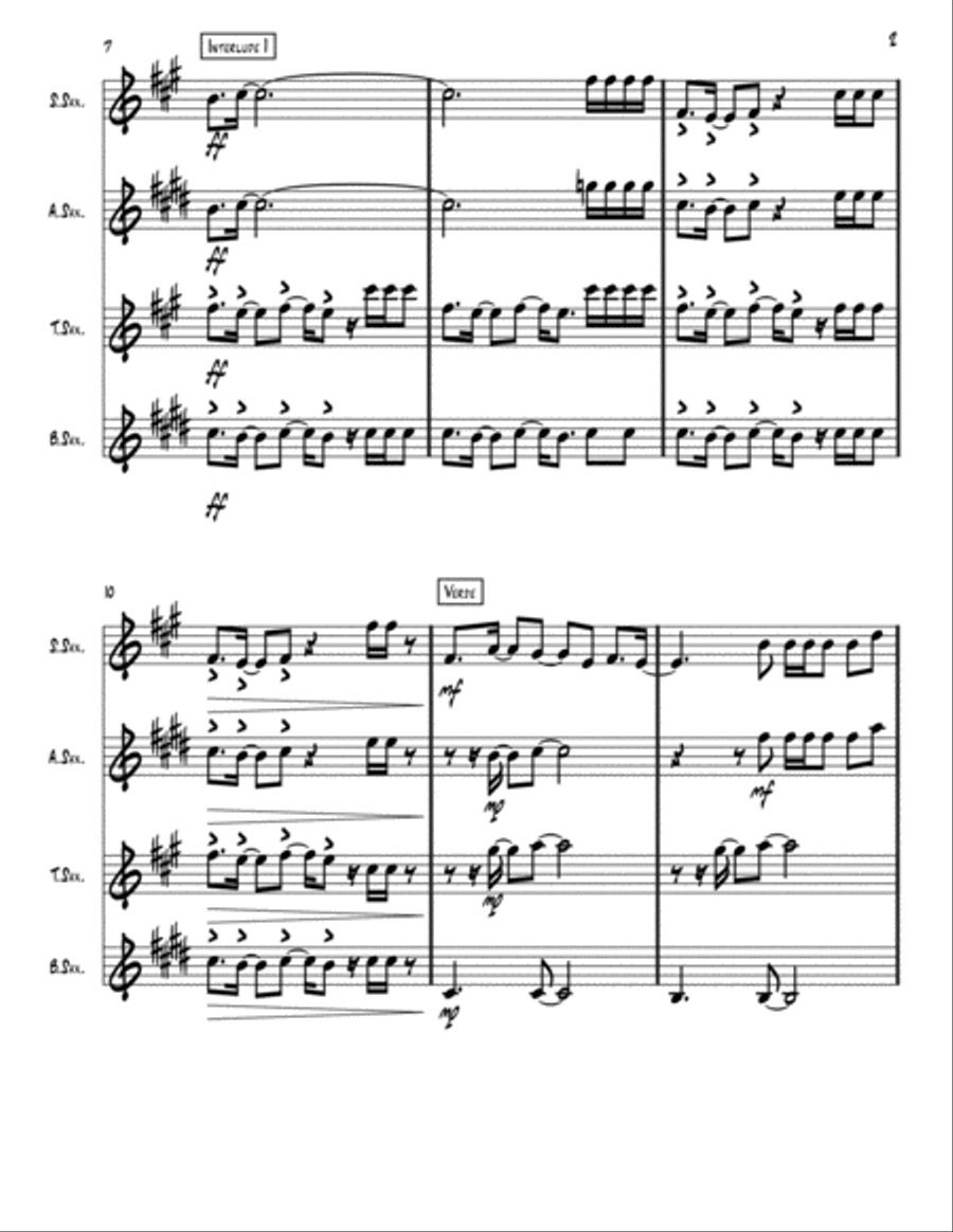 Gurenge Saxophone Quartet scores gallery preview page 2