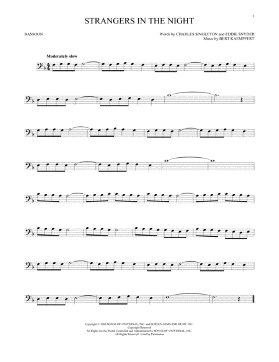 Strangers In The Night Bassoon Solo scores gallery preview page 1