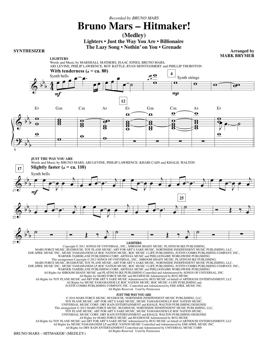 Bruno Mars: Hitmaker! (Medley) - Synthesizer