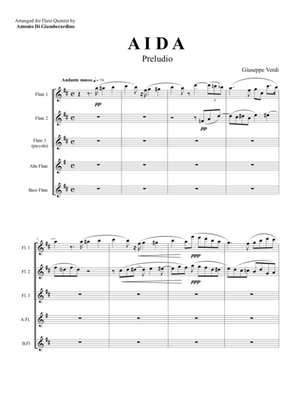 Book cover for AIDA - PRELUDIO - Flute Quintet