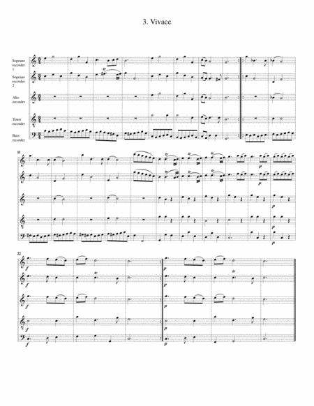 Concerto grosso, Op.6, no.4 (arrangement for 5 recorders)