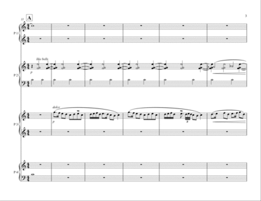 Deck the Halls Piano Eight-Hands Small Ensemble scores gallery preview page 3