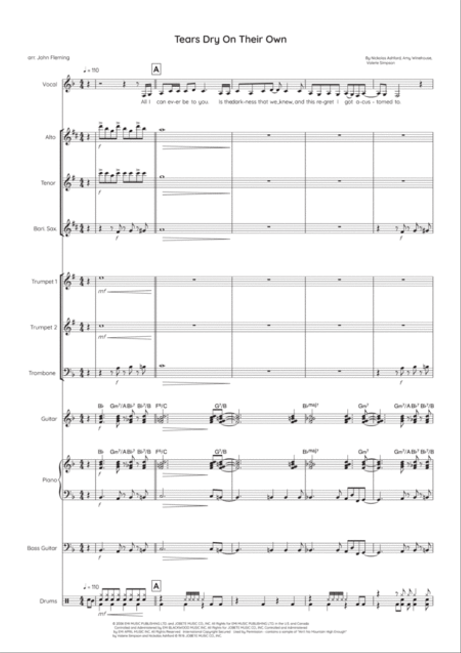 Tears Dry On Their Own Jazz Ensemble scores gallery preview page 2