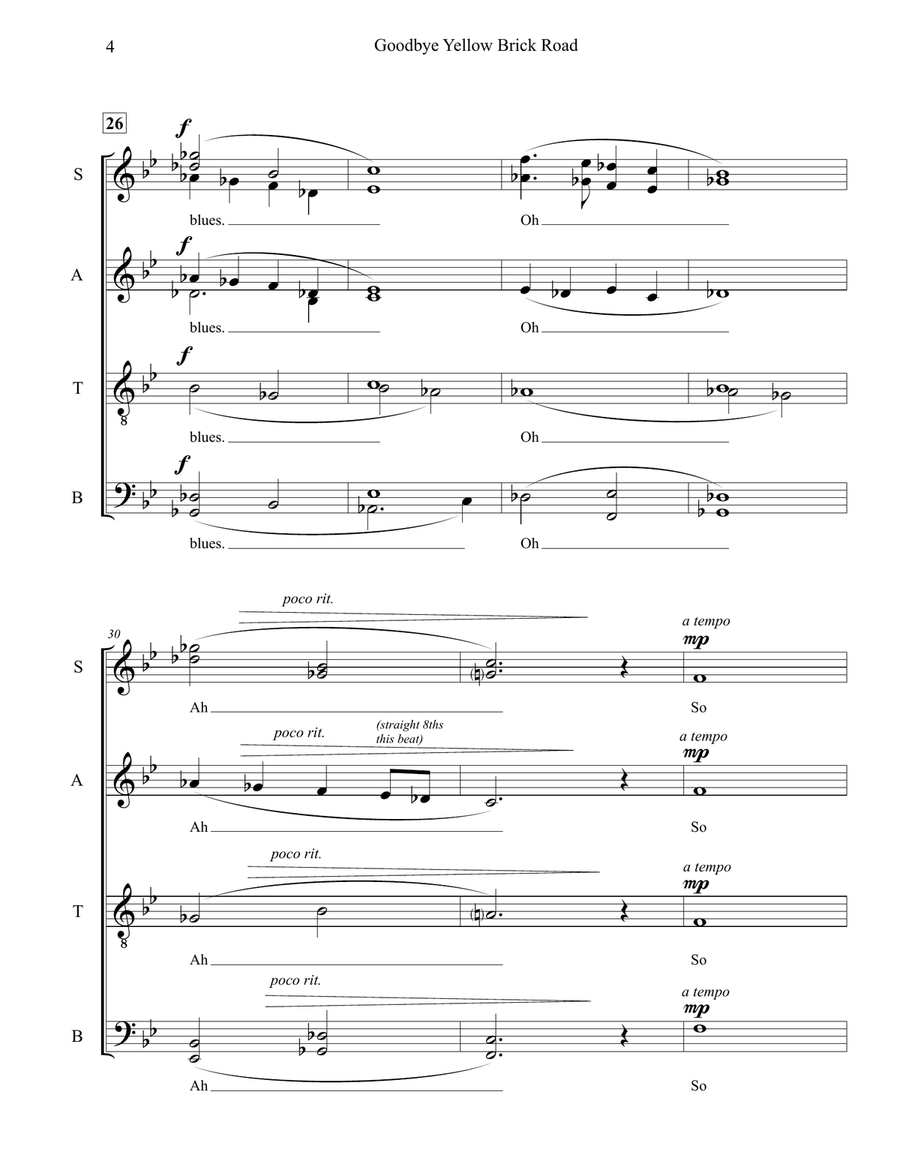 Goodbye Yellow Brick Road 4-Part scores gallery preview page 4