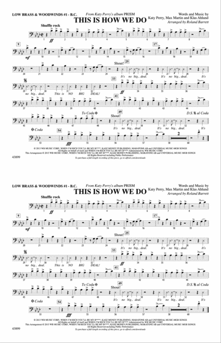 This Is How We Do: Low Brass & Woodwinds #1 - Bass Clef Marching Band scores gallery preview page 1