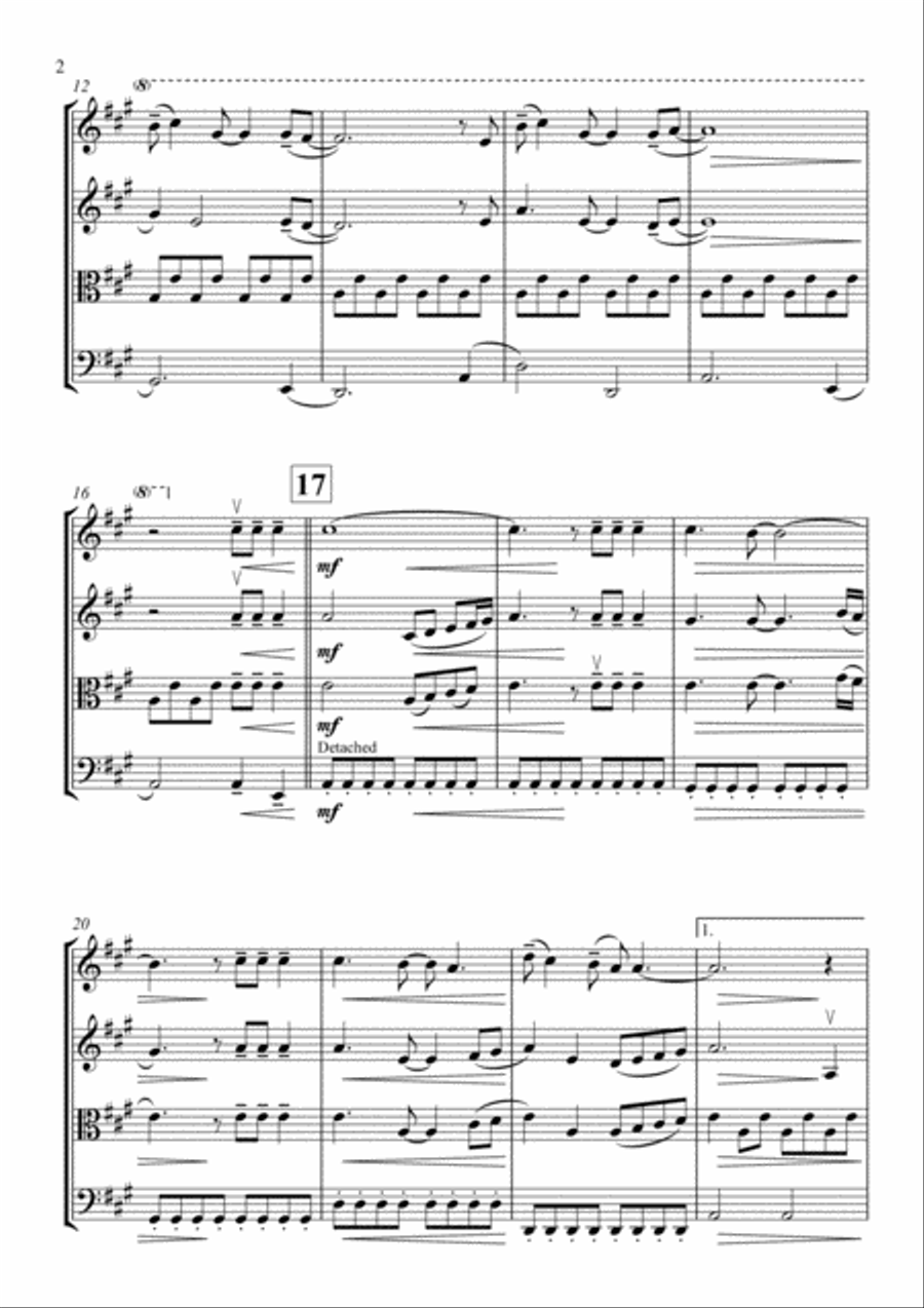 Chasing Cars String Quartet scores gallery preview page 3