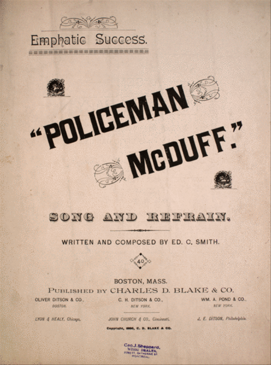 Policeman McDuff. Song and Refrain Voice scores gallery preview page 1