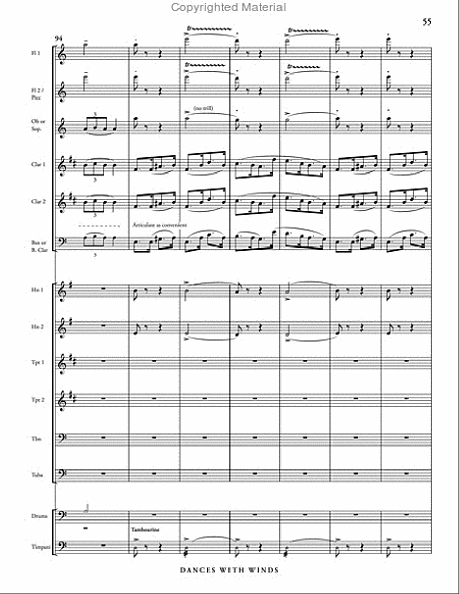Dances with Winds Dances with Winds Concert Band scores gallery preview page 61